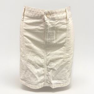 J. Crew Garment-Dyed Utility Mini Skirt Natural Off White Denim Plus Sz 18